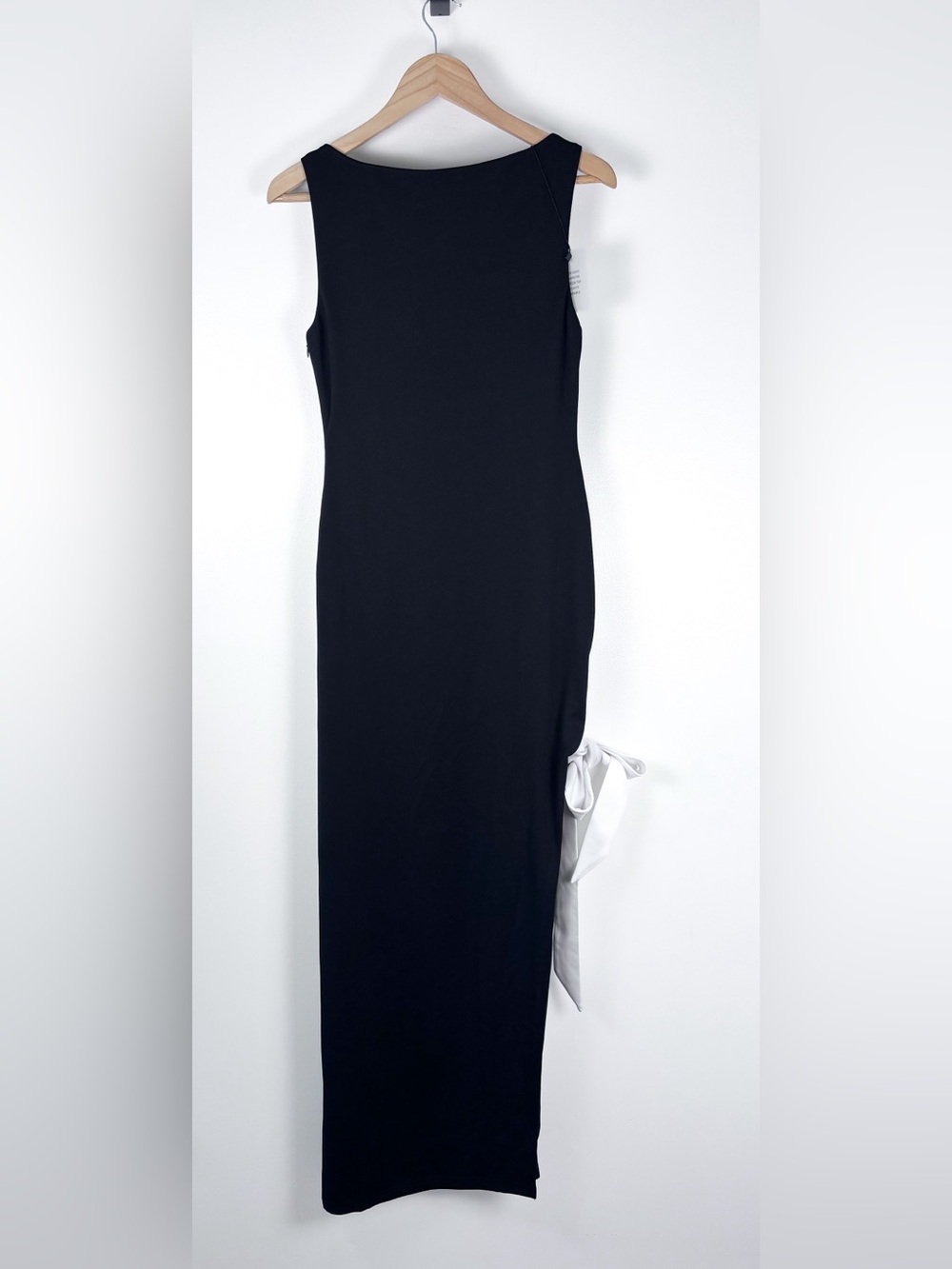 More To Come Revolve Riona Black Side Slit Bow Sleeveless Maxi Dress Medium NWT - Picture 9 of 11